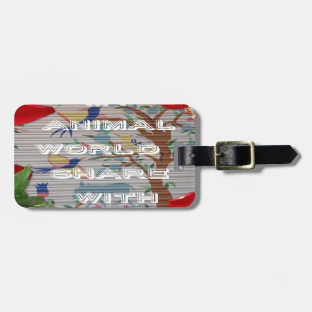 Meine Tiere Welt valentine.png Gepäckanhänger (Vorderseite horizontal)