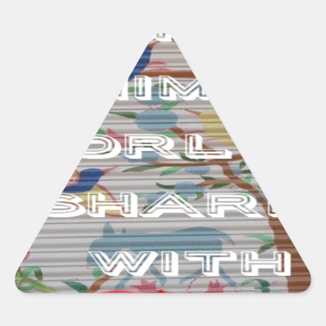 Meine Tierwelt: Schönes Baum- und Vogeldesign Dreieckiger Aufkleber (Vorderseite)