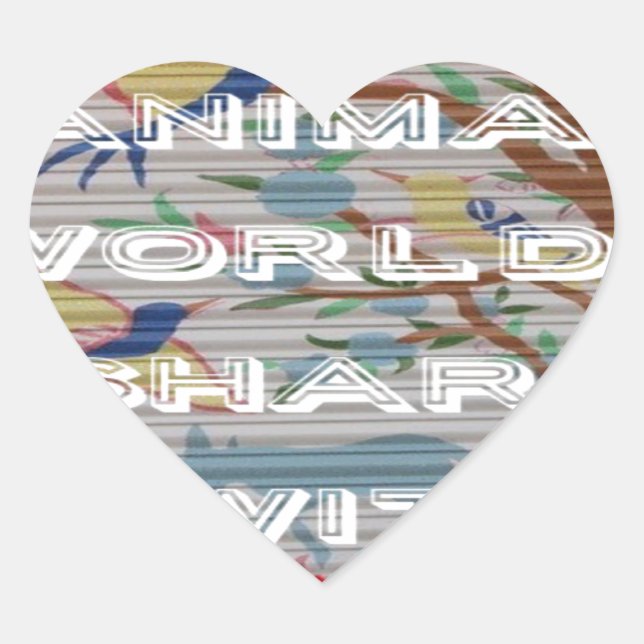 Meine Tierwelt: Schönes Baum- und Vogeldesign Herz-Aufkleber (Vorderseite)