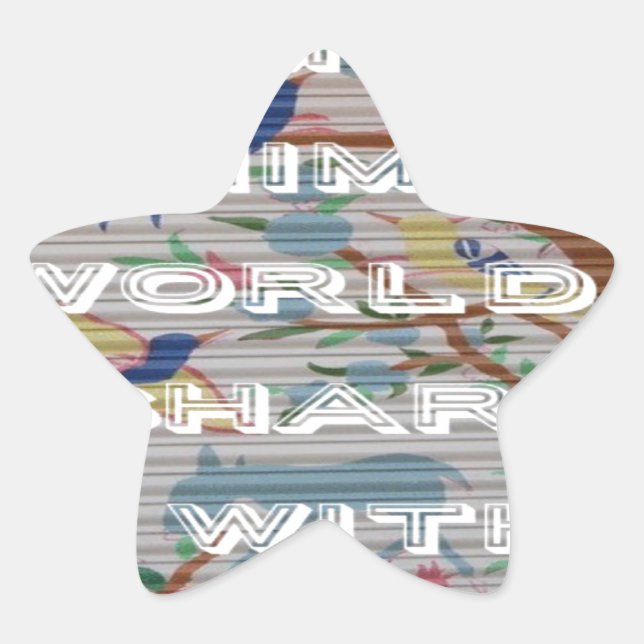 Meine Tierwelt: Schönes Baum- und Vogeldesign Stern-Aufkleber (Vorderseite)