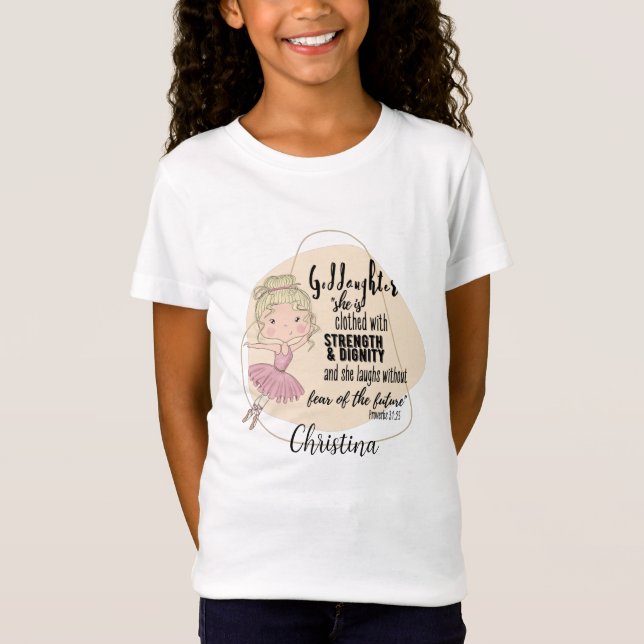 Meine Tochter, die Ballerina Motivierend Zitat T-Shirt (Vorderseite)