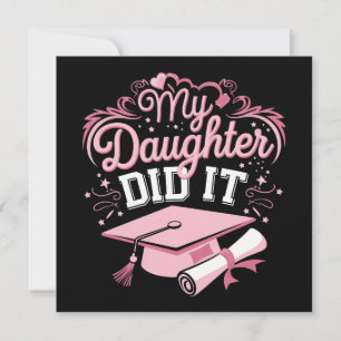 Meine Tochter hat es für eine rosa Abschluss-Famil Einladung