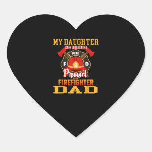 Meine Tochter hat Ihren Back-Stolz-Feuerwehrmann-V Herz-Aufkleber