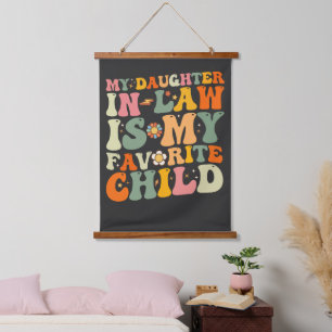 Meine Tochter im Jura ist meine liebste Kindergrup Wandteppich Mit Holzrahmen