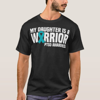 Meine Tochter ist ein Warrior Aquamariner Ribbon-P T-Shirt