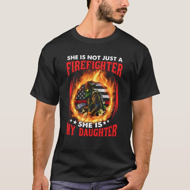 Meine Tochter ist Firefighter Thin Red Line Proud  T-Shirt (Vorderseite)