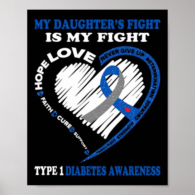 Meine Tochter kämpft gegen Typ 1 Diabetes Poster (Vorne)