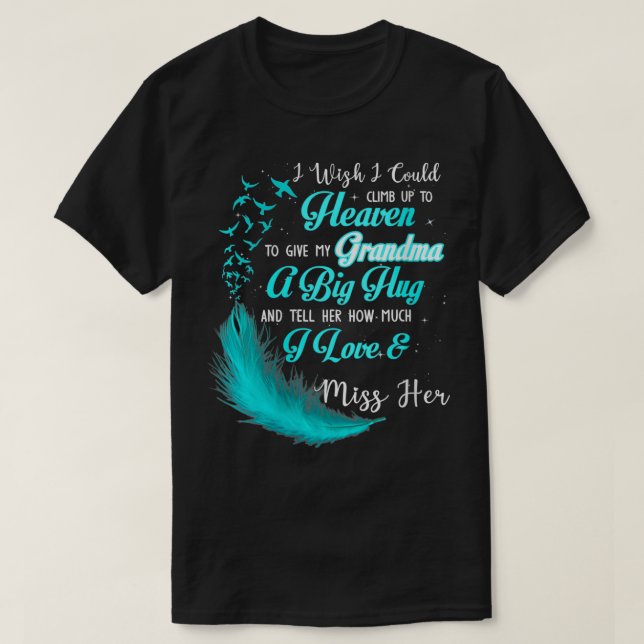 Meine Tochter lebt im Himmel, ich Liebe und vermis T-Shirt (Design vorne)