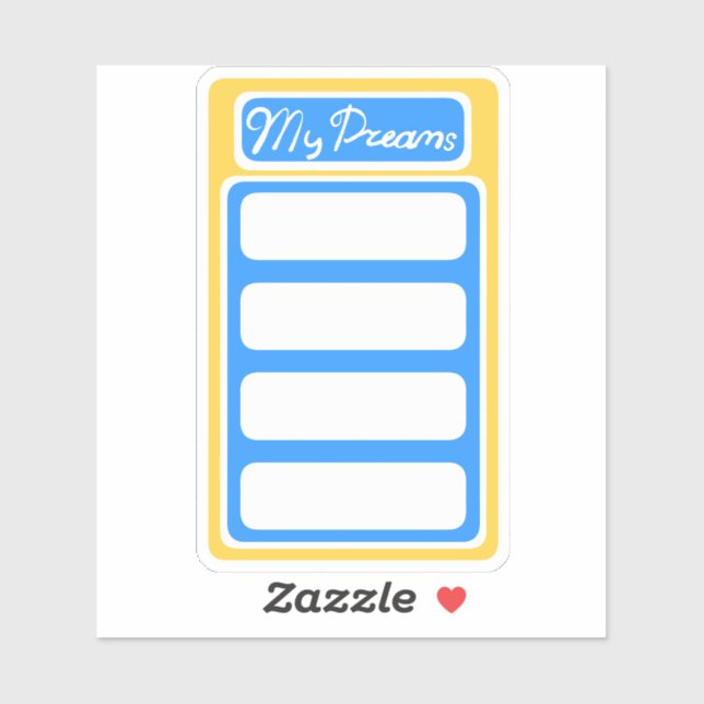 Meine Träume Planer-Aufkleber Scracker Buch modern Aufkleber (Blatt)