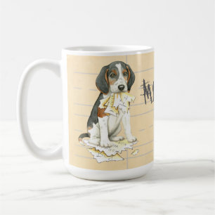 Meine Treeing Walker Coonhound Ate meine Hausaufga Kaffeetasse