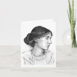 Meine Tuschezeichnung von Virginia Woolf aus dem J Karte