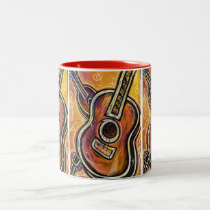 Meine Ukulele-Tasse Zweifarbige Tasse