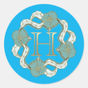 Meine Unterschrift mit dem Buchstaben h, Runder Aufkleber