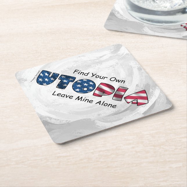 Meine Utopie Rechteckiger Pappuntersetzer (angewinkelt)