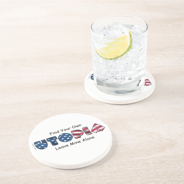 Meine Utopie Sandstein Untersetzer (Seite)