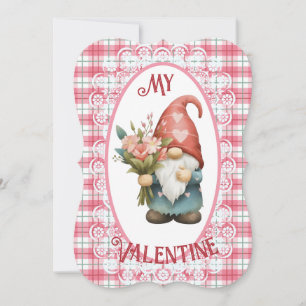 Meine Valentine Gnome - Valentinstag-Flachkarte Feiertagskarte