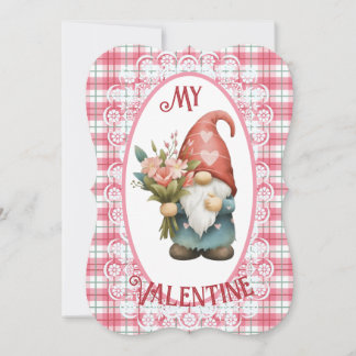 Meine Valentine Gnome - Valentinstag-Flachkarte Feiertagskarte