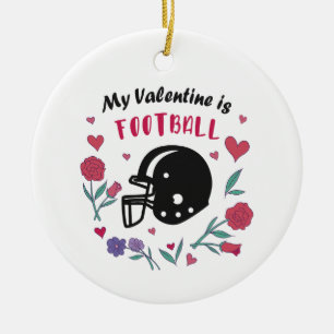 Meine Valentine ist die Einladung zum Fußball Keramik Ornament
