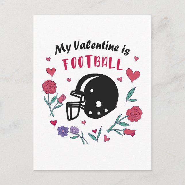 Meine Valentine ist die Einladung zum Fußball Postkarte (Vorderseite)