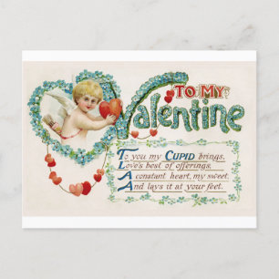 Meine Valentine Liebe Cherub Vintag Postkarte