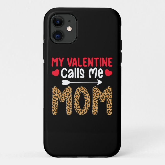 Meine Valentine nennt mich Mama Leopard Buffalo Ka Case-Mate iPhone Hülle (Rückseite)