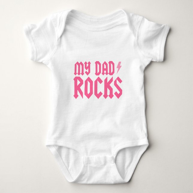 Meine Vater-Felsen {Rosa} Baby Strampler (Vorderseite)