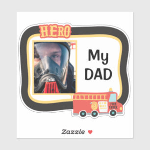 Meine Vater Firefighter Hero Foto Template Contour Aufkleber