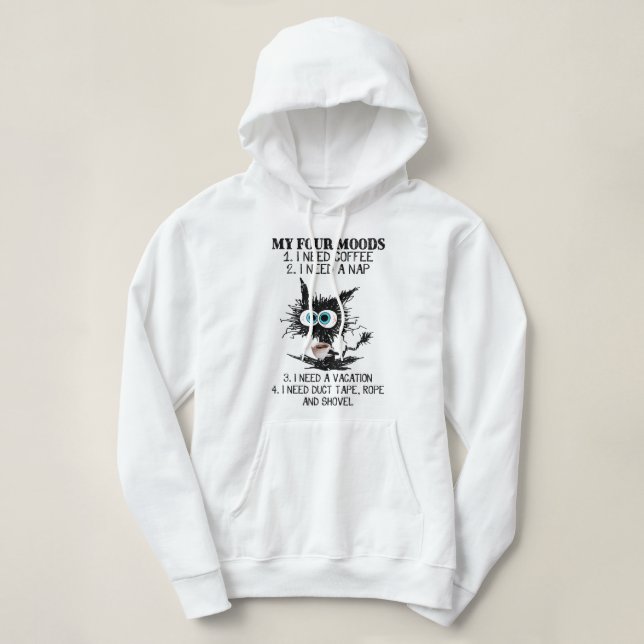 Meine vier Stimmungen, die ich brauche Kaffee, ich Hoodie (Design vorne)