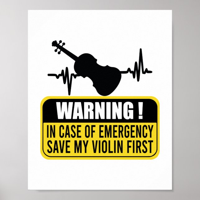 Meine Violine zuerst gerettet - Funny Violinist Gi Poster (Vorne)