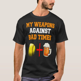 Meine Waffen gegen schlechte Zeiten Softball + Bie T-Shirt