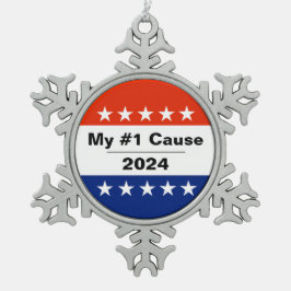 Meine Wahlangelegenheit 2024 Schneeflocken Zinn-Ornament