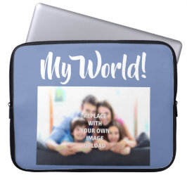 "Meine Welt" - Foto der Familie auf einem Laptop-S Laptopschutzhülle