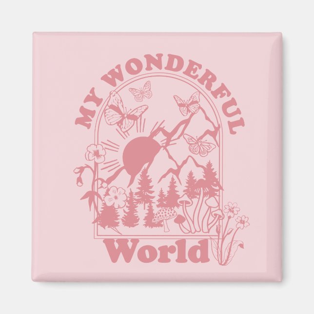 Meine wunderbaren Retro-Blume Magnet (Vorne)