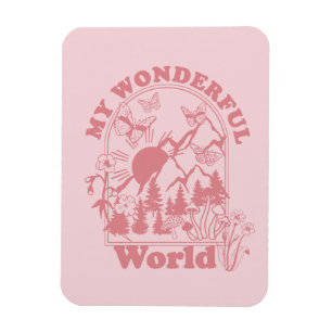 Meine wunderbaren Retro-Blume Magnet