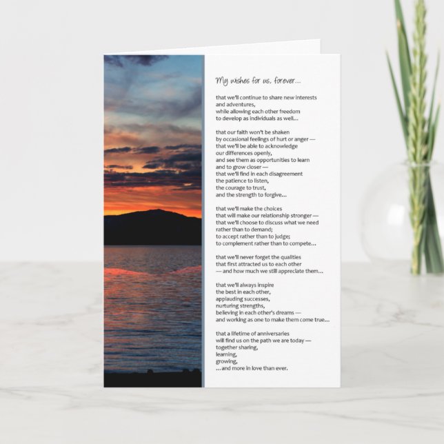 Meine Wünsche für uns, für immer... Jahrestag Karte (Vorderseite)