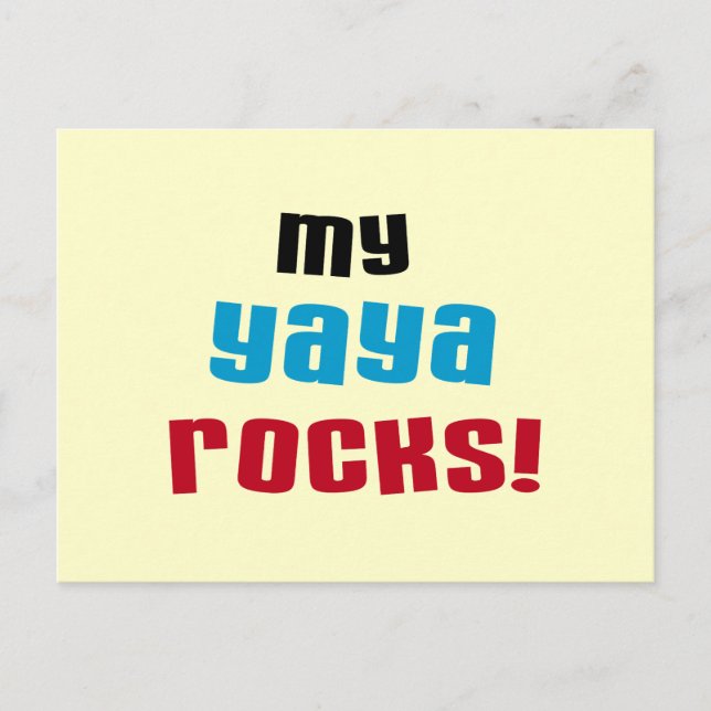 Meine Yaya Rocks T-Shirts und Geschenke Postkarte (Vorderseite)