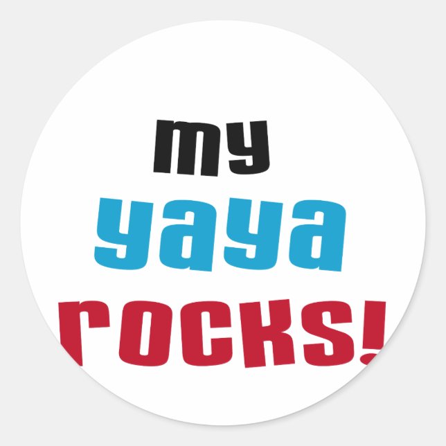 Meine Yaya Rocks T-Shirts und Geschenke Runder Aufkleber (Vorderseite)