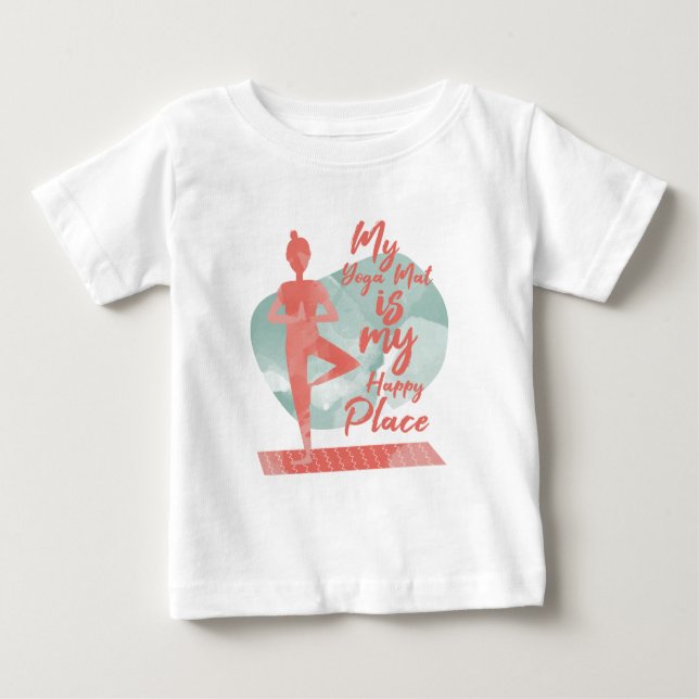 Meine Yoga Mat ist mein glücklicher Ort Niedlich Baby T-shirt (Vorderseite)