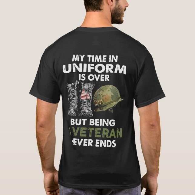Meine Zeit in Uniform ist vorbei - Veteran Shirt (Rückseite)