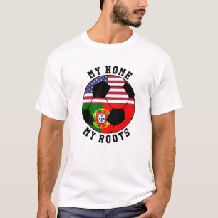Meine Zuhause Meine Roots Portugal Flag Soccer T-Shirt