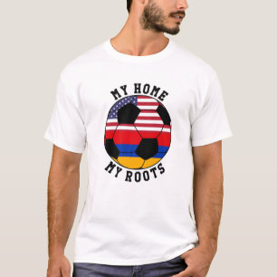 Meine Zuhause Meine Wurzeln Armenien Flag Soccer T-Shirt