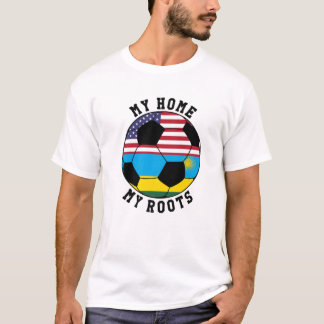 Meine Zuhause My Roots Rwanda Flag Soccer T-Shirt