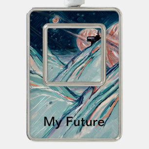 Meine zukünftige Zuhause im Weltraum Rahmen-Ornament Silber