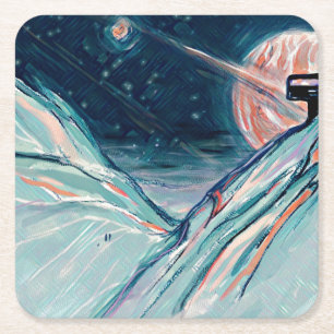 Meine zukünftige Zuhause im Weltraum Rechteckiger Pappuntersetzer