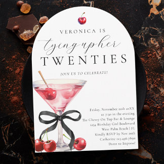 Meine zwanziger Jahre schließen Cherry Martini 30. Einladung