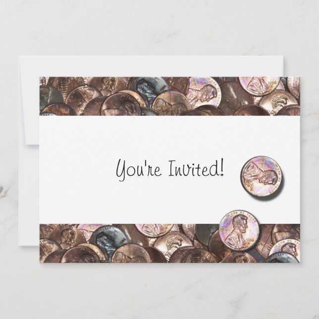 Meine zwei Cents wert Einladung (Vorderseite)