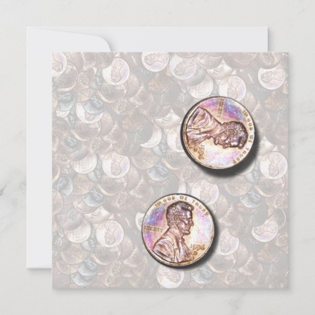 Meine zwei Cents wert (leuchtender Hintergrund) Einladung (Vorderseite)