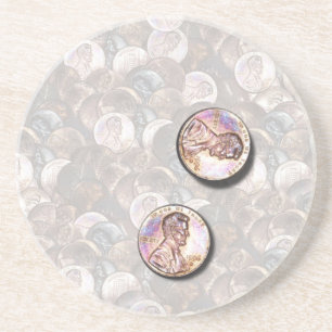 Meine zwei Cents wert (leuchtender Hintergrund) Getränkeuntersetzer