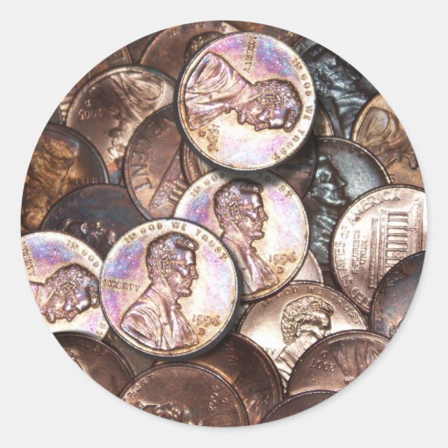 Meine zwei Cents wert Runder Aufkleber (Vorderseite)