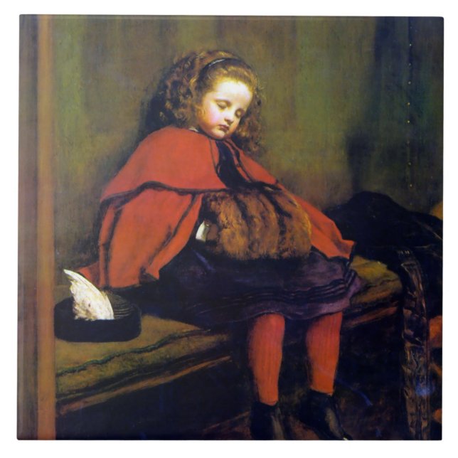 Meine zweite Predigt, John Everett Millais Fliese (Vorderseite)